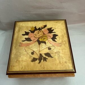 Floral Bells Wooden Inlay Music Box (Italy)